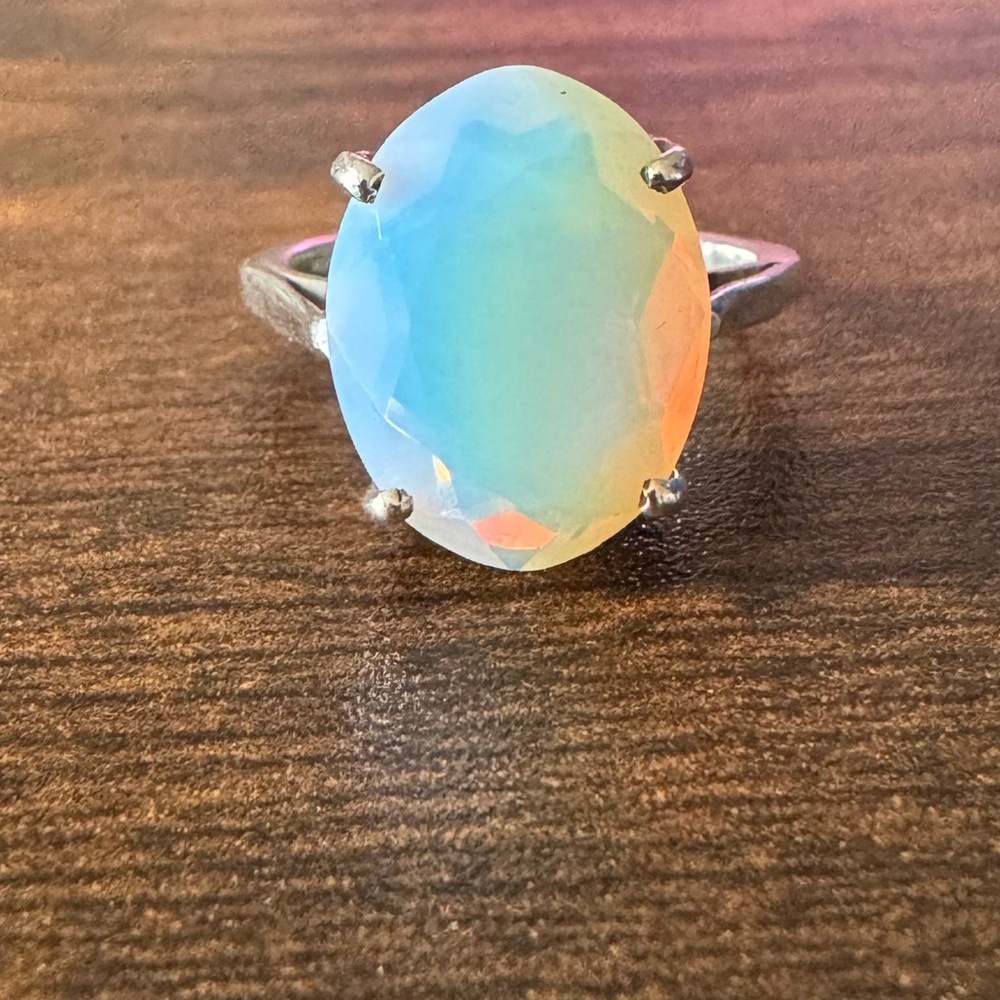 Opalite Silver 925 Ring Size 8 - image 3